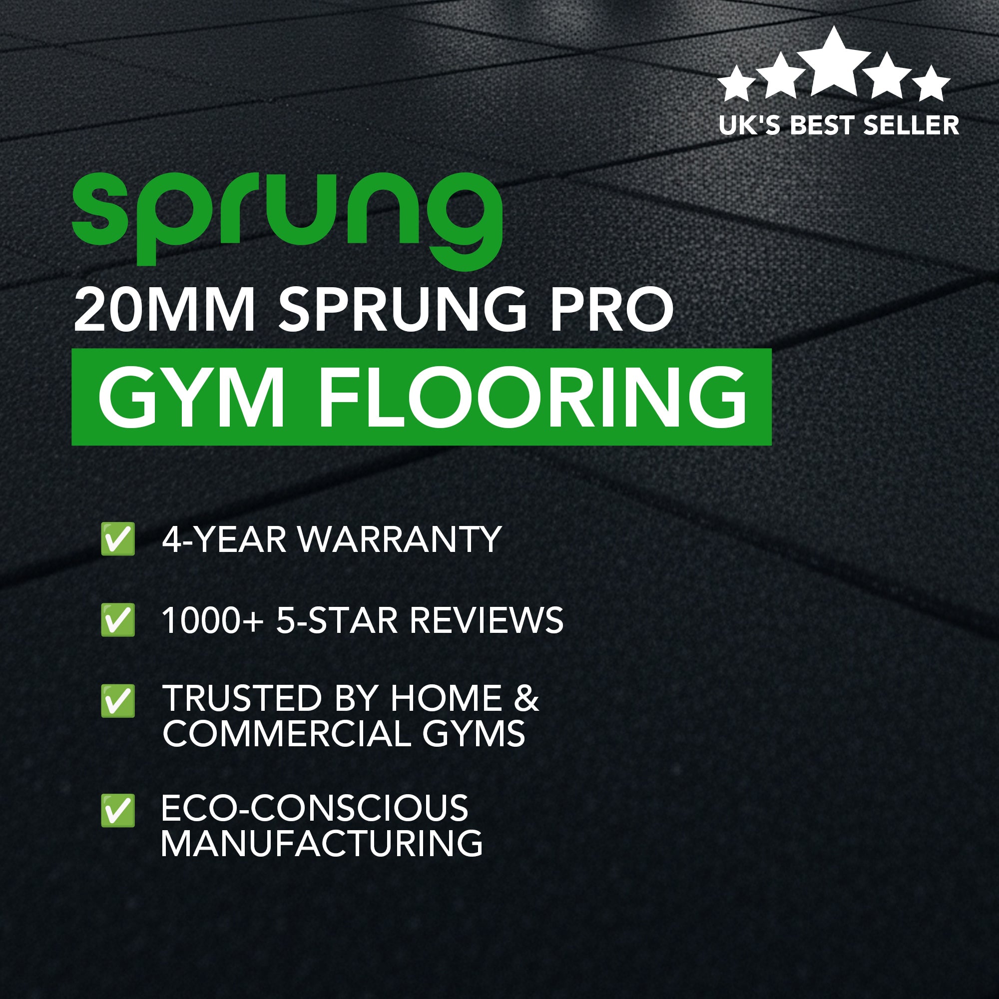 Sprung Rubber PRO Gym Flooring - 20mm - Image 4