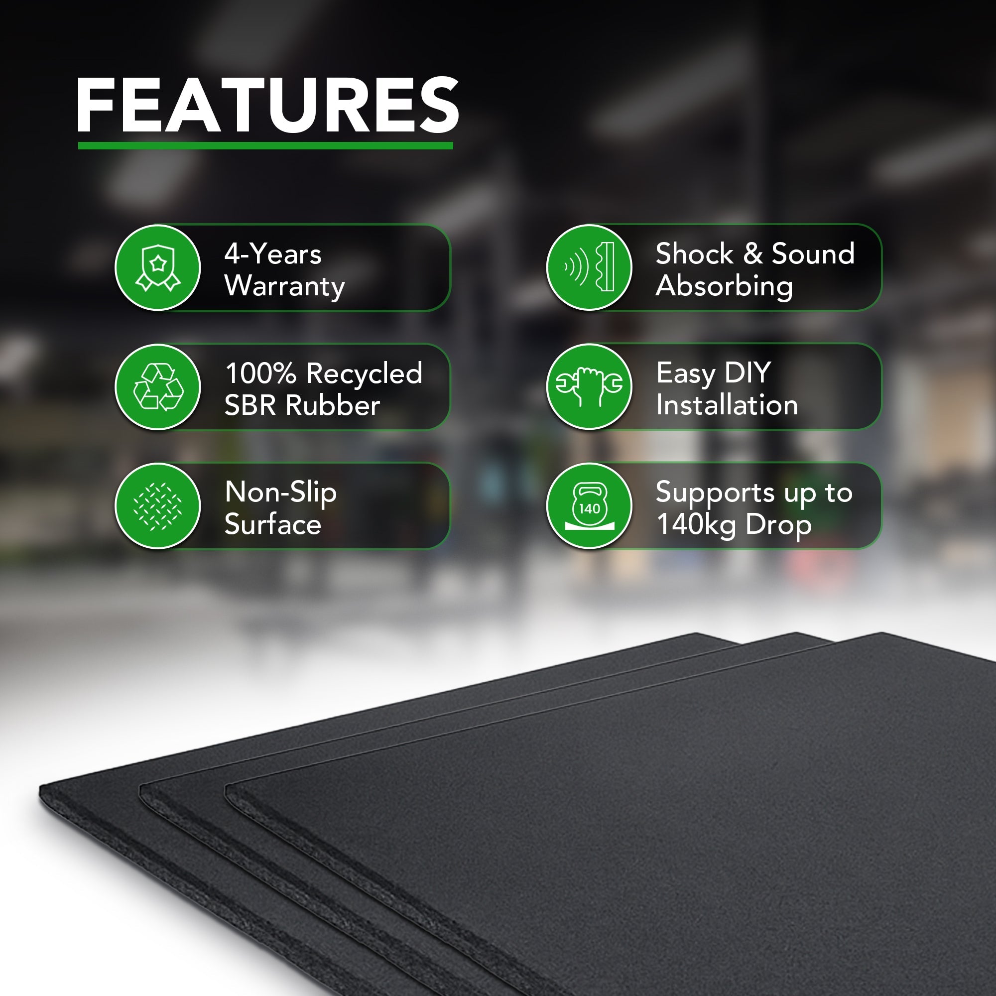 Sprung Rubber PRO Gym Flooring - 20mm - Image 2