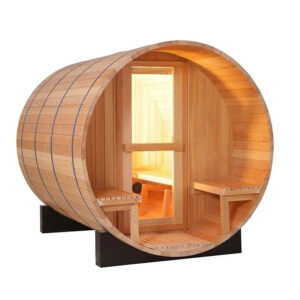 CenturaHeat 4-6 Person Traditional Steam Outdoor Wood Barrel Sauna 6000W